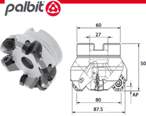 FACE MILL: D80.0MM PLUS 90845 (PALBIT)