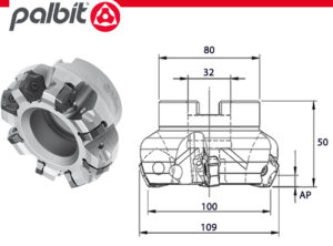 FACE MILL: D100MM PLUS 90260  (PALBIT)
