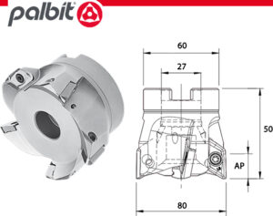 FACE MILL: D80MM  FAST ALUMINIUM CUTTER  (PALBIT)