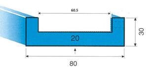DIE RAIL: U TYPE 4100MM 90MM SLOT