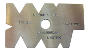 TOOL ANGLE GAUGE:55-60-47.5&14.5 Deg WHIT BSF METRIC ACME