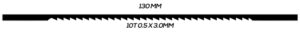 SCROLL SAW BLADE: 130MM 10T 0.5 X 3.0MM UNPINNED 144 PACK