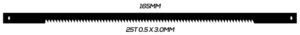 SCROLL SAW BLADE: 165MM 25T 0.5 X 3.0MM PINNED 144 PACK