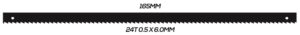 SCROLL SAW BLADE: 165MM 24T 0.5 X 6.0MM PINNED 144 PACK
