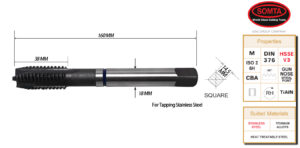 BLUE BAND GUN TAP: M24 X 3.0 SPIRAL POINT (SOMTA)