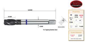 BLUE BAND TAP: M24 X 3.0 SPIRAL FLUTE (SOMTA)