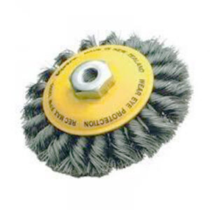 BEVEL WIRE BRUSH: 100MM M10 X 1.5MM HSK100 TWISTED