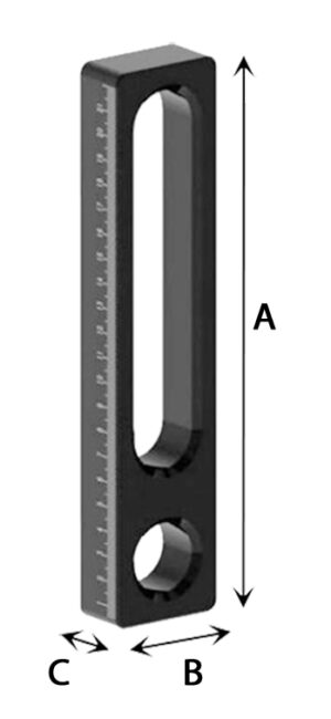 PLANE FIXED BLOCK: 225 x 50 x 25MM SLOTTED PC