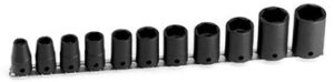 IMPACT SOCKET: 10PC X 1/2" DR METRIC SET