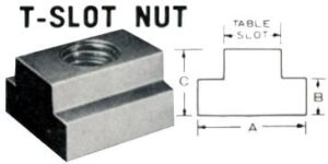 TEE SLOT NUT: 13/16" SLOT - 3/4" X 10 UNC