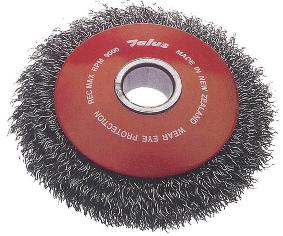 BEVEL WIRE BRUSH: 100MM X 22MM BORE HSD100 CRIMPED