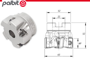 FACE MILL: D63.0MM PLUS 17590 (PALBIT)