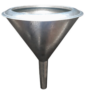 FUNNEL: W/GAUZE  200MM STRAIGHT STEM GALV METAL