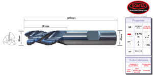 ROUGH E/MILL: 25.0MM CARBIDE COATED STEEL 4 FLUTE (SEA)