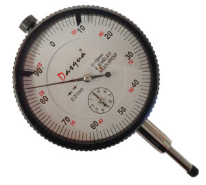 DIAL GAUGE: DASQUA 0-10MM X 0.01MM 2 X MOUNT PLATES