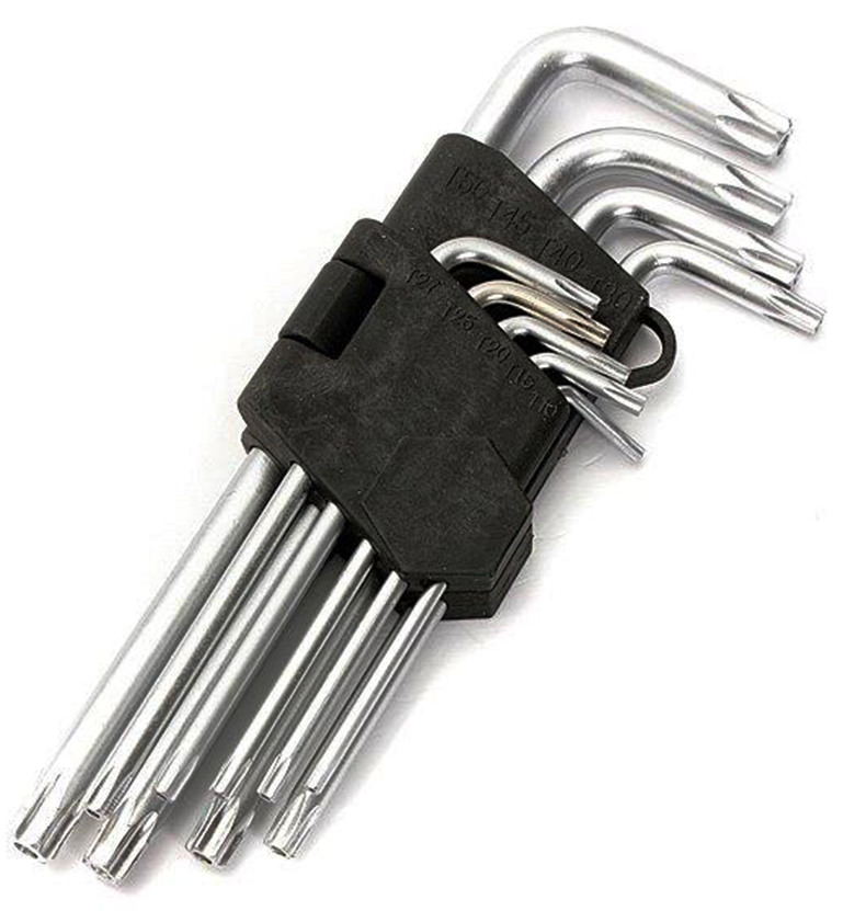 TORX KEY: 8PC SET 3 WAY SET T10-T50 L150MM