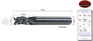 END MILL: 12.0MM FAST CARBIDE 3 FLUTE ALU (SOMTA)