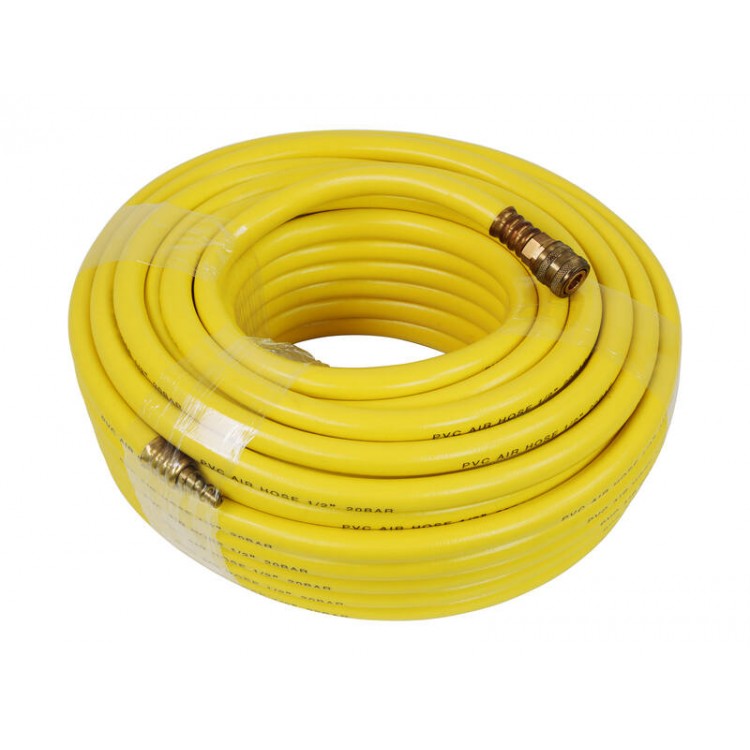 AIR HOSE: 13MM X 30M YELLOW COMPLETE W/FITTINGS